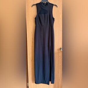 Lulus Black Mesh Mock Neck Dress